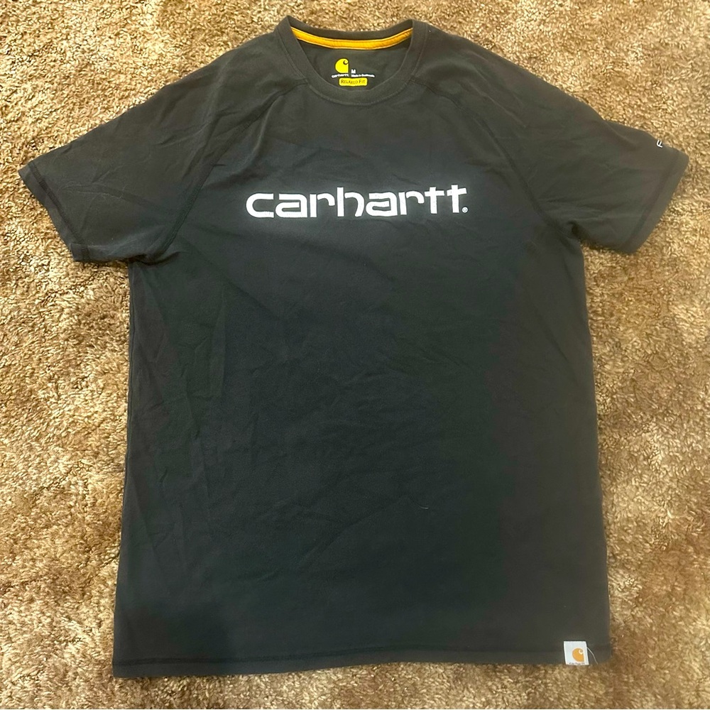 Carhartt Force Shirt Mens Medium Black Lightweight Crew Neck Relaxed Fit Tee